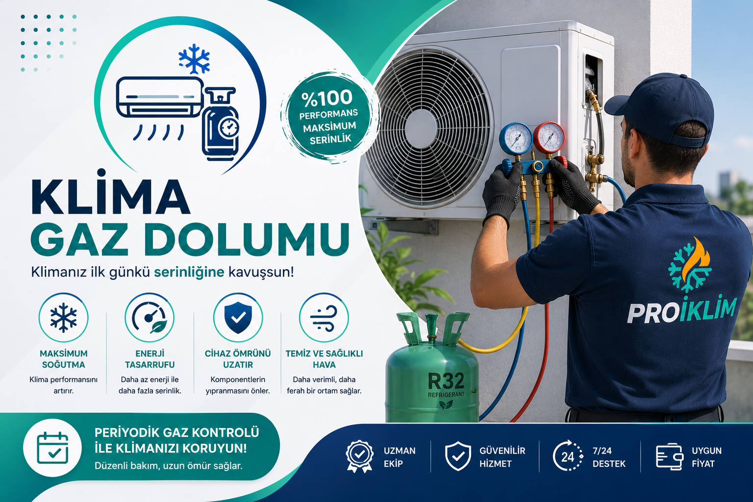 Proiklim klima gaz dolumu hizmeti