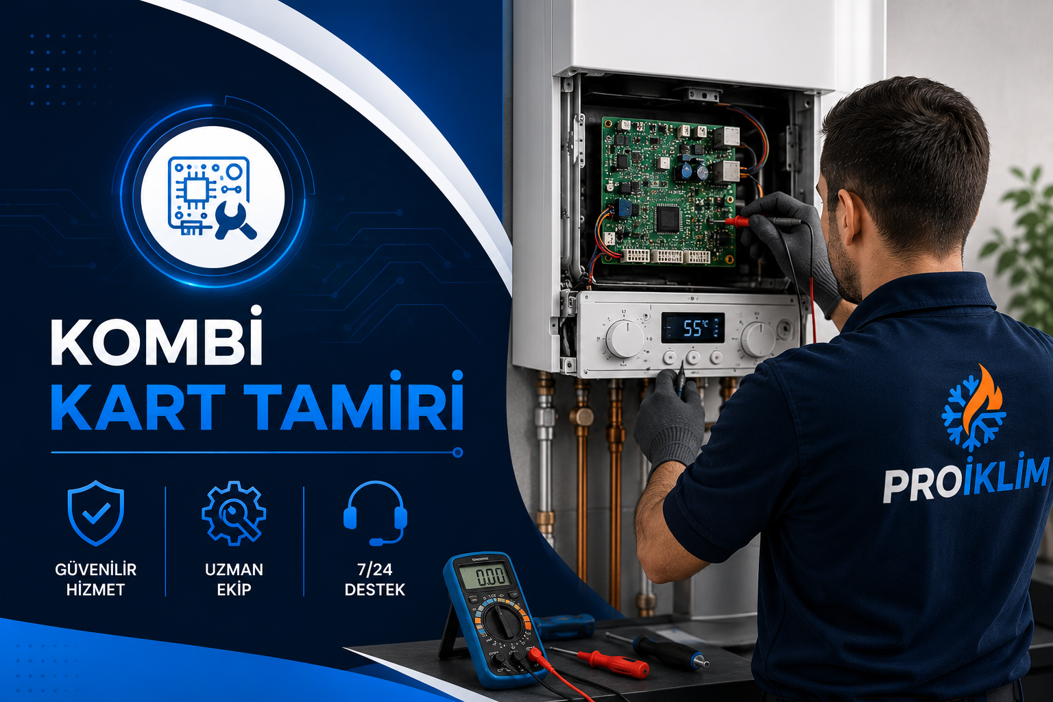 Proiklim kombi kart tamiri hizmeti